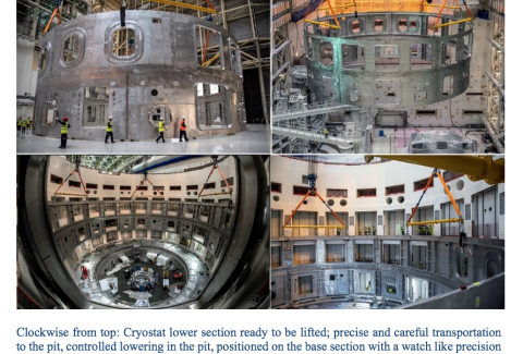 Image of Installation of lower cylinder of the Cryostat